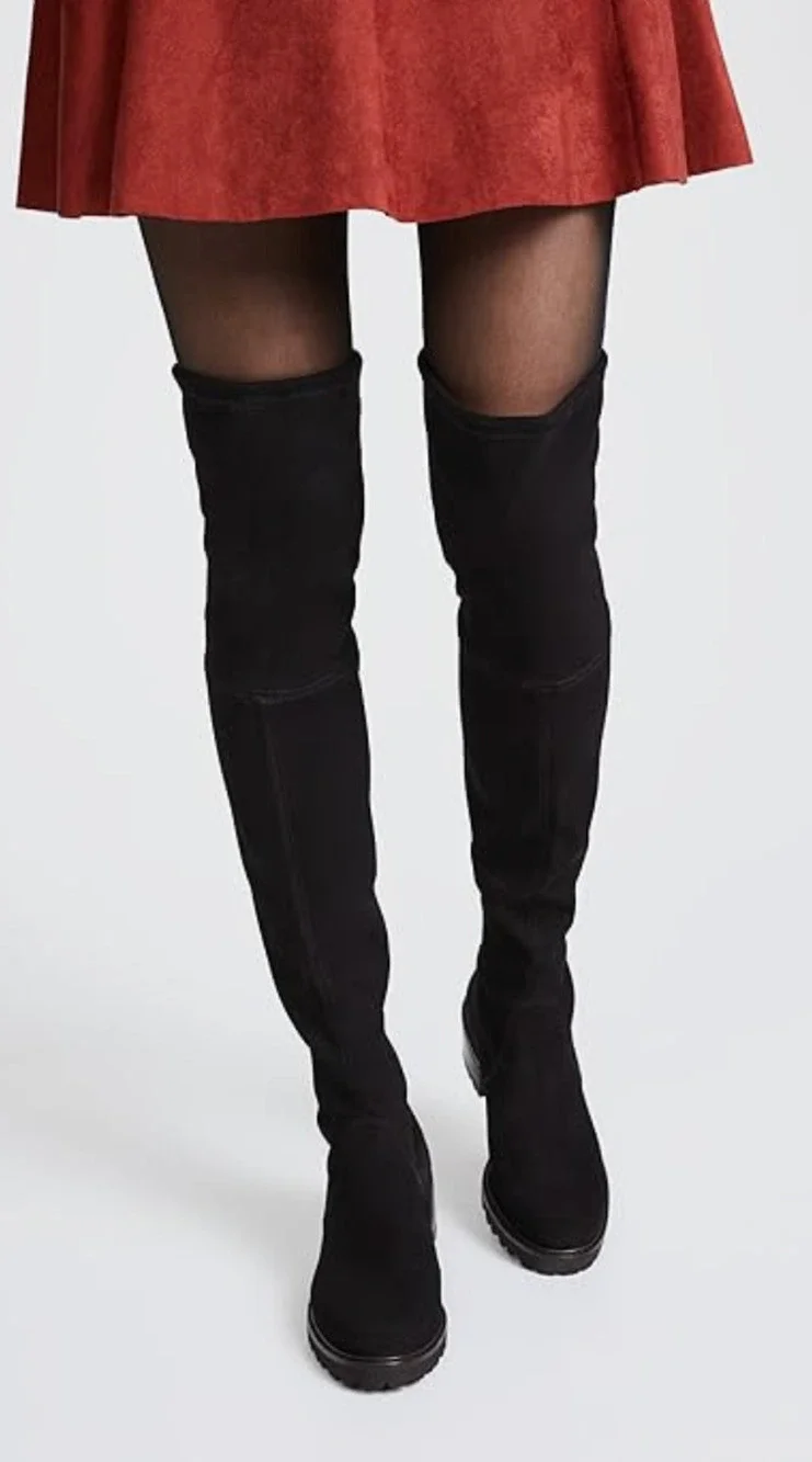 Stuart Weitzman Vanland Over the Knee Boot 9.5 Black NWOT Suede Tall High Lug